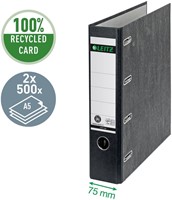 Ordner Leitz 1092 giro-bank met dubbele mechaniek 75mm karton A4 zwart-6