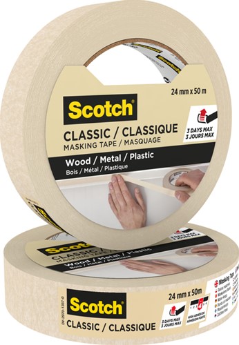 Afplaktape Scotch Classic 24mmx50m beige-2