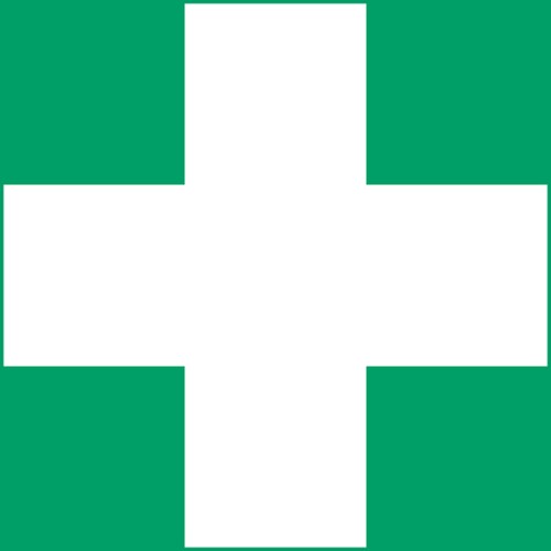 Pictogram bordje Djois EHBO 200x200mm groen