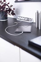 Stekkerdoos Brennenstuhl bureau Estilo 6vdig incl 2 USB 2m wit/zilver-5