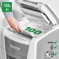 Papiervernietiger Leitz IQ Auto+ Small Office 100 P4 snippers 4x28mm-8