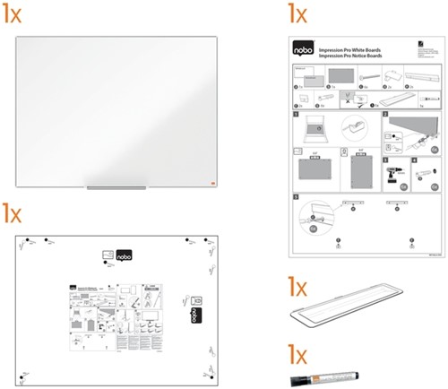 Whiteboard Nobo Impression Pro 90x120cm staal-5
