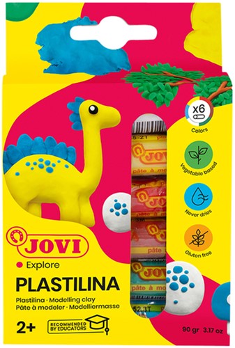 Boetseerklei Jovi plastalina 15gr standaard kleuren assorti 6 stuks