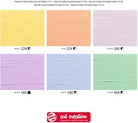 Acrylverf Talens Art Creation pastel assorti 6 tubes à 12ml-2