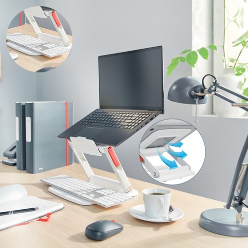 Laptopstandaard Leitz Ergo verstelbare multihoek wit-2