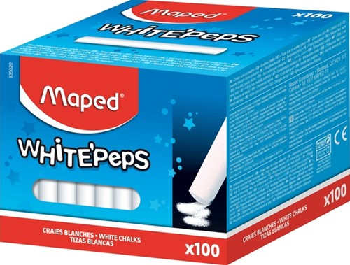 Schoolbordkrijt Maped White'Peps doos á 100 stuks wit-2