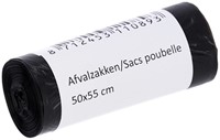 Afvalzak Cleaninq 50x55cm HDPE T15 25L zwart rol à 50 stuks