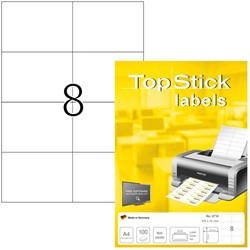 Etiket TopStick 8716 105x74mm wit 800 stuks