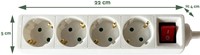 Stekkerdoos BRASQ  4 voudig 3 meter wit-2