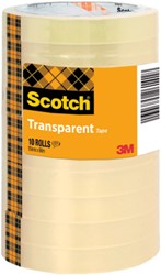 Plakband Scotch 508 15mmx66m transparant 10 rollen