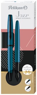 Schrijfset Pelikan Jazz Noble Elegance K36+P36 medium aquamarine