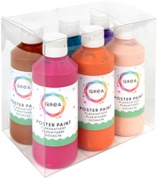 Plakkaatverf Qrea set à 6 fun kleuren 250ml-3