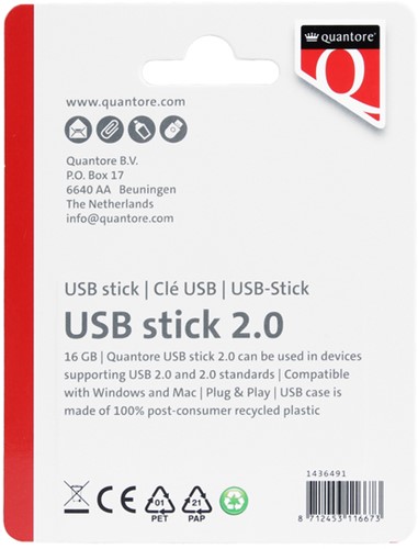 USB stick 2.0 Quantore USB-A 16GB zwart-2