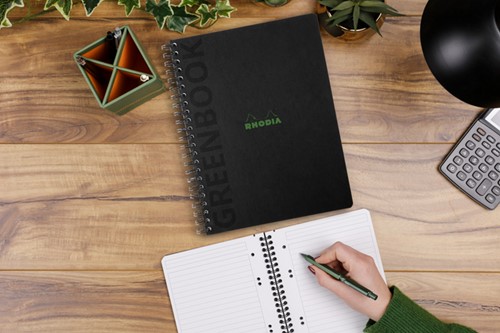 Notitieboek Rhodia Greenbook recycled A4+ lijn 160 pagina's 90gr hc-3