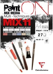 Mix Media Papier Clairefontaine 11 A4 Paint On 27 vel 250gram assorti