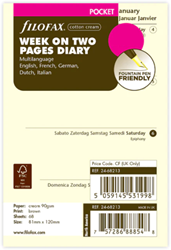 Filofax agendavulling pocket week 2bl creme 2027