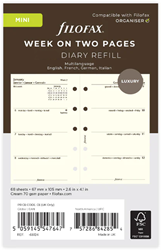 Filofax agendavulling mini week 2 pagina cotton cream 2027
