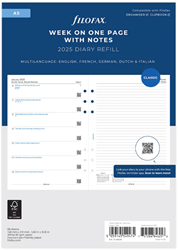 Filofax agendavulling A5 week 1 pagina + notitie 2027