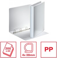 Presentatieringband Esselte Essentials panorama A4 4-rings D-mechaniek 38mm wit-1