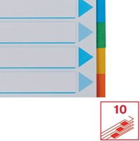 Tabbladen Esselte Standaard A4 10-delig karton 11-rings met voorblad assorti-2