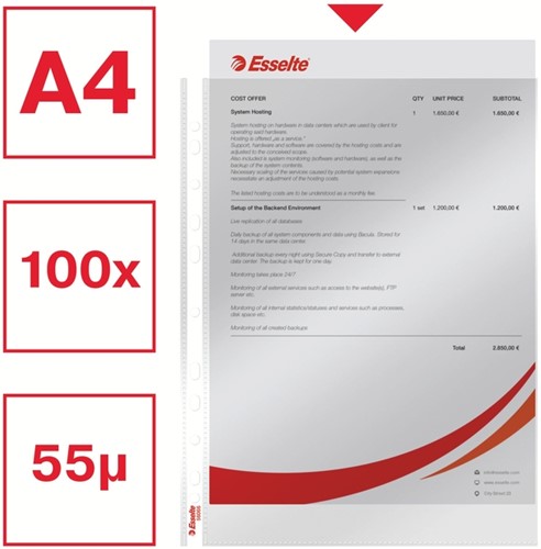 Showtas Esselte copy safe 0.06mm PP A4 glashelder 100 stuks-7