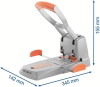 Perforator Rapid Supreme Heavy Duty HDC150/2 2-gaats 150 vel zilver/oranje-3