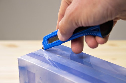 Snijmes Westcott Office 18mm met schuifsluiting blauw-2