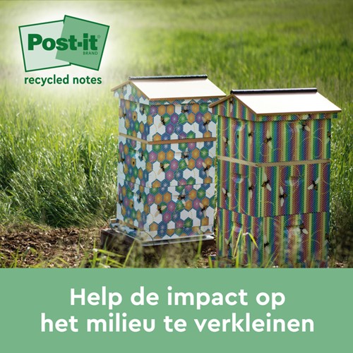 Memoblok Post-it 655 76x127mm recycled geel 16x100 vel-3
