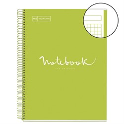 Miquelrius Notebook NB-1 A4 80 Ruit 90G EMOTIONS LIME