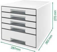 Ladenblok Leitz WOW CUBE A4 maxi 5 laden wit/grijs-4