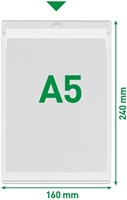 Insteekmap U-model Leitz Premium met ophangoog 0.20mm PVC A5 transparant 50 stuks-2