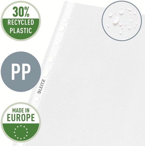 Showtas Leitz Premium standaard 11-gaats copy safe 0.085mm PP A4 transparant 100 stuks-3