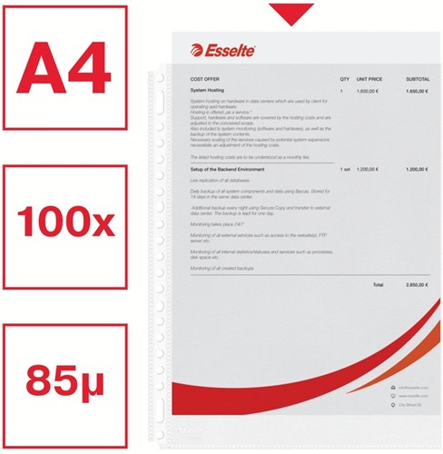 Showtas Esselte 0.08mm 21-gaats A4 mat 100 stuks-2