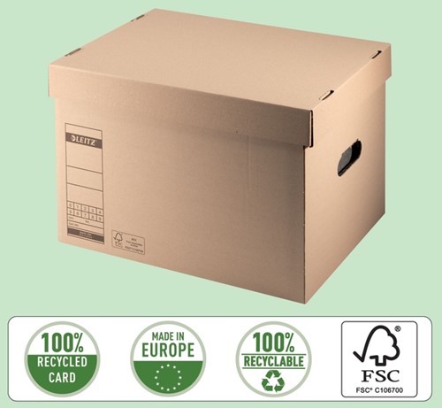 Archief- en transportdoos met deksel Leitz Premium 335x280x440mm natuurbruin-7