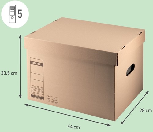 Archief- en transportdoos met deksel Leitz Premium 335x280x440mm natuurbruin-6