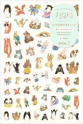 Midori Stickers Yuru Log Sticker One Sheet Animals