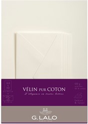 A4 10 VEL + 5 ENVELOP VELIN PUR COTON CREME