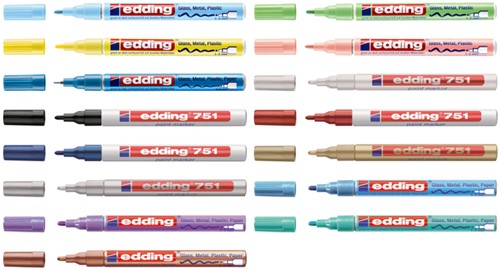 Paintmarker edding 751 op oliebasis 1-2mm zilver-2