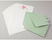 Midori Letter Set Letterpress Bouquet Red