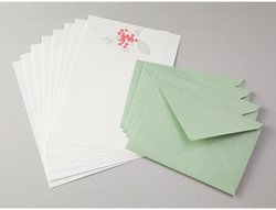 Midori Letter Set Letterpress Bouquet Red