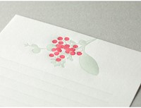 Midori Letter Set Letterpress Bouquet Red-2