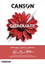 Schilderpapier Canson Graduate Oil & Acrylic 20vel 290gr A3 natuurlijk wit