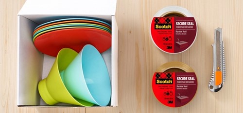 Verpakkingstape dispenser Scotch met 2 rollen Secure seal tape 50mmx66m bruin-2