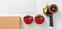 Verpakkingstape dispenser Scotch met 2 rollen Secure seal tape 50mmx66m bruin-2