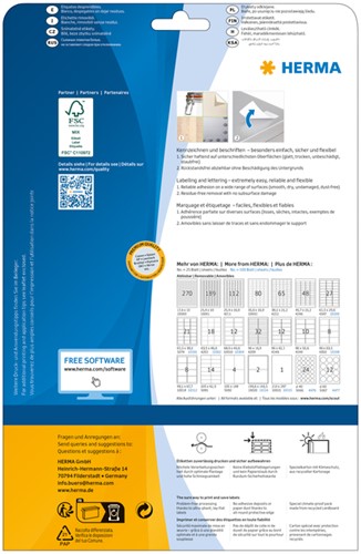 Etiket HERMA 10021 210x297mm A4 verwijderbaar wit 25 stuks-2