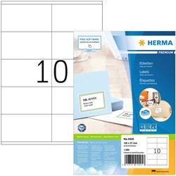 Etiket HERMA 4425 105x57mm premium wit 1000 stuks