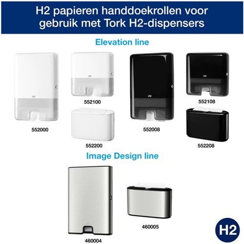 Handdoek Tork H2 Xpress Premium multifold 2-laags 212x255mm 21x150 vel wit 100289-2