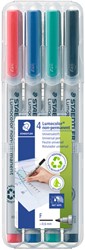 Viltstift Staedtler Lumocolor 316 non permanent F assorti 4 stuks