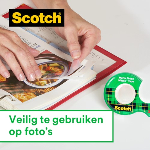 Plakband Scotch Magic 810 19mmx7.5m onzichtbaar mat 2+1 gratis + handdispenser-1