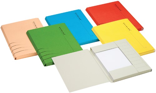 Dossiermap Secolor A4 3 kleppen 100% gerecycled karton 250 gr blauw-2